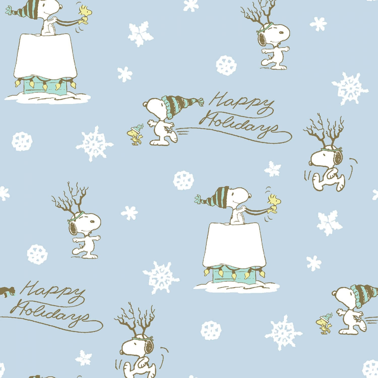 Celebrate The Winter Holidays With The Peanuts Gang Background
