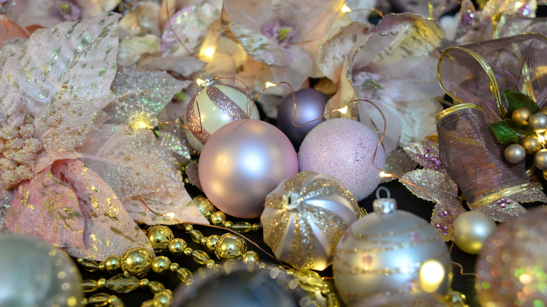 Celebrate This Beautiful Rose Gold Christmas With Us! Background