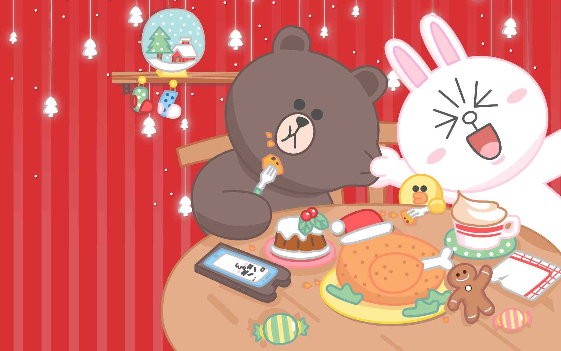 Celebrate This Christmas With Line Friends! Background