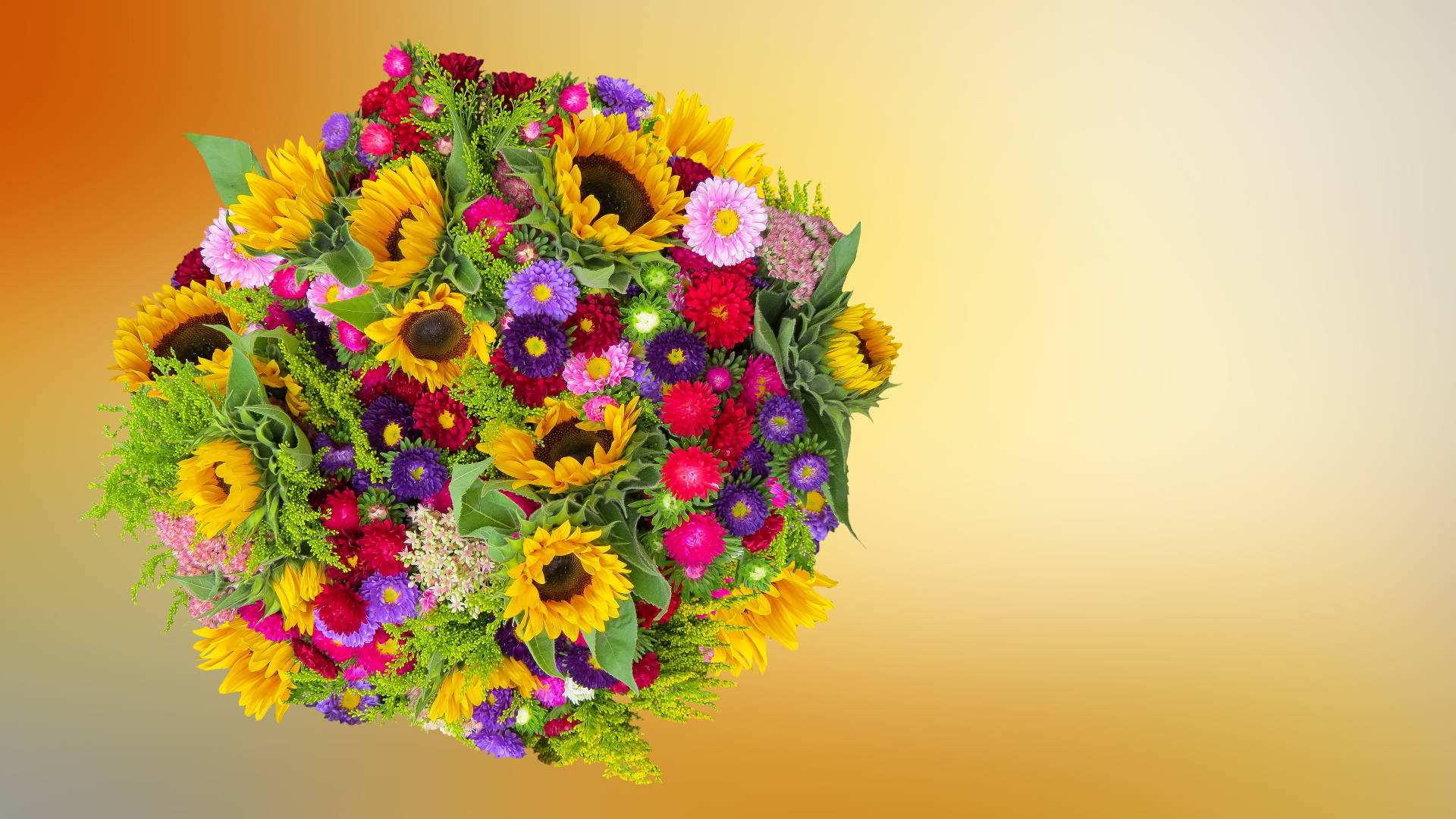 Celebrate With Blooms - Colorful Happy Birthday Flower Ball Background