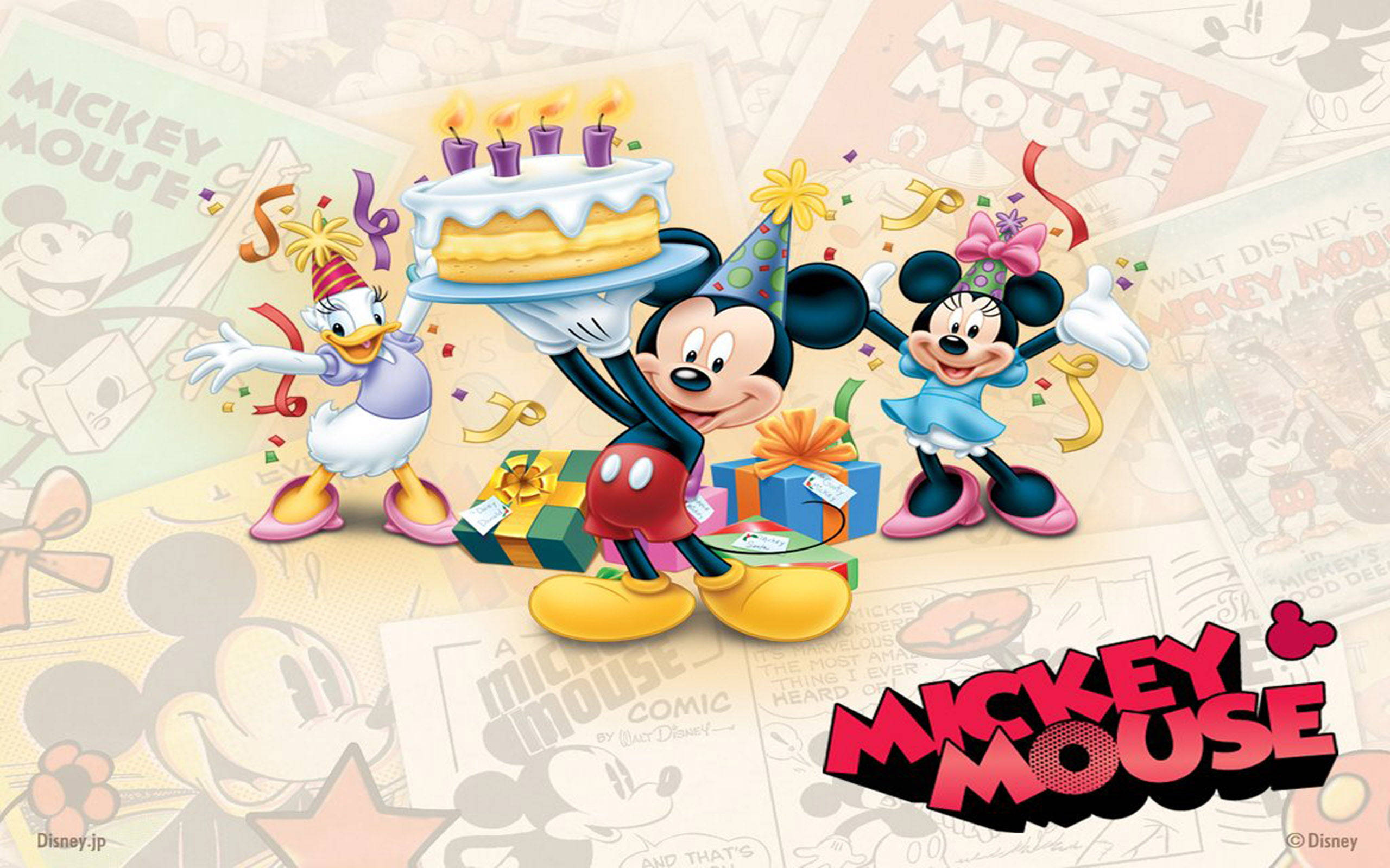 Celebrate With Style - Delicious Mickey Mouse Themed Birthday Cake Background