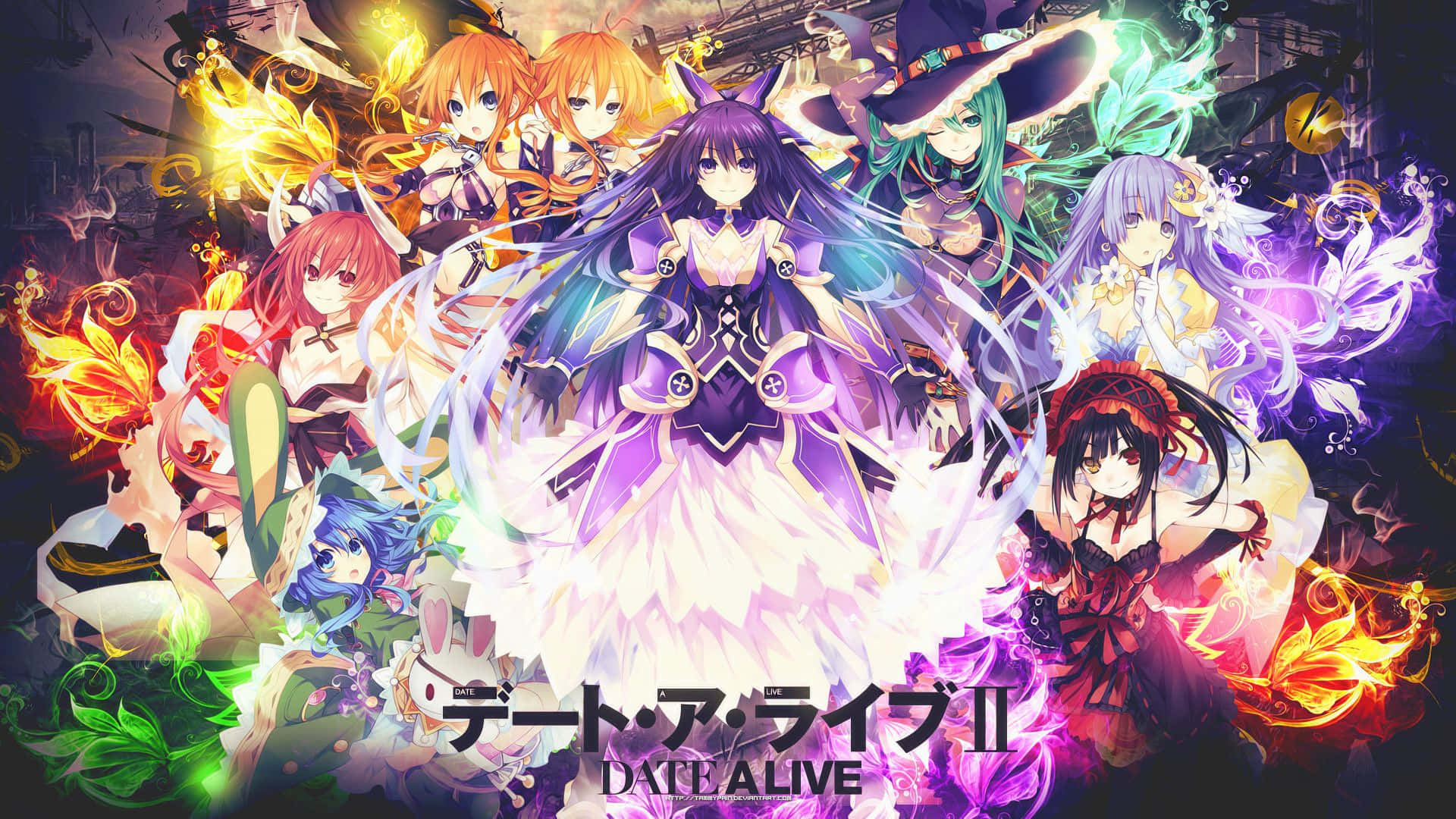 Celebrate With The Whole Date A Live Cast! Background