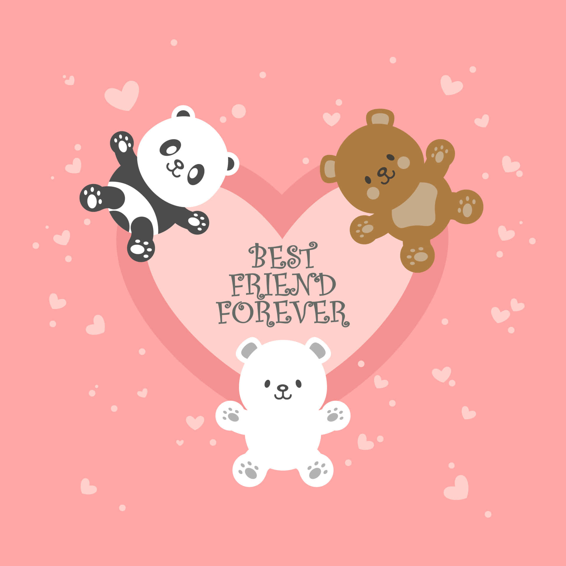 Celebrate Your Bond With Your Best Friend With This Beautiful Kawaii Art! Background