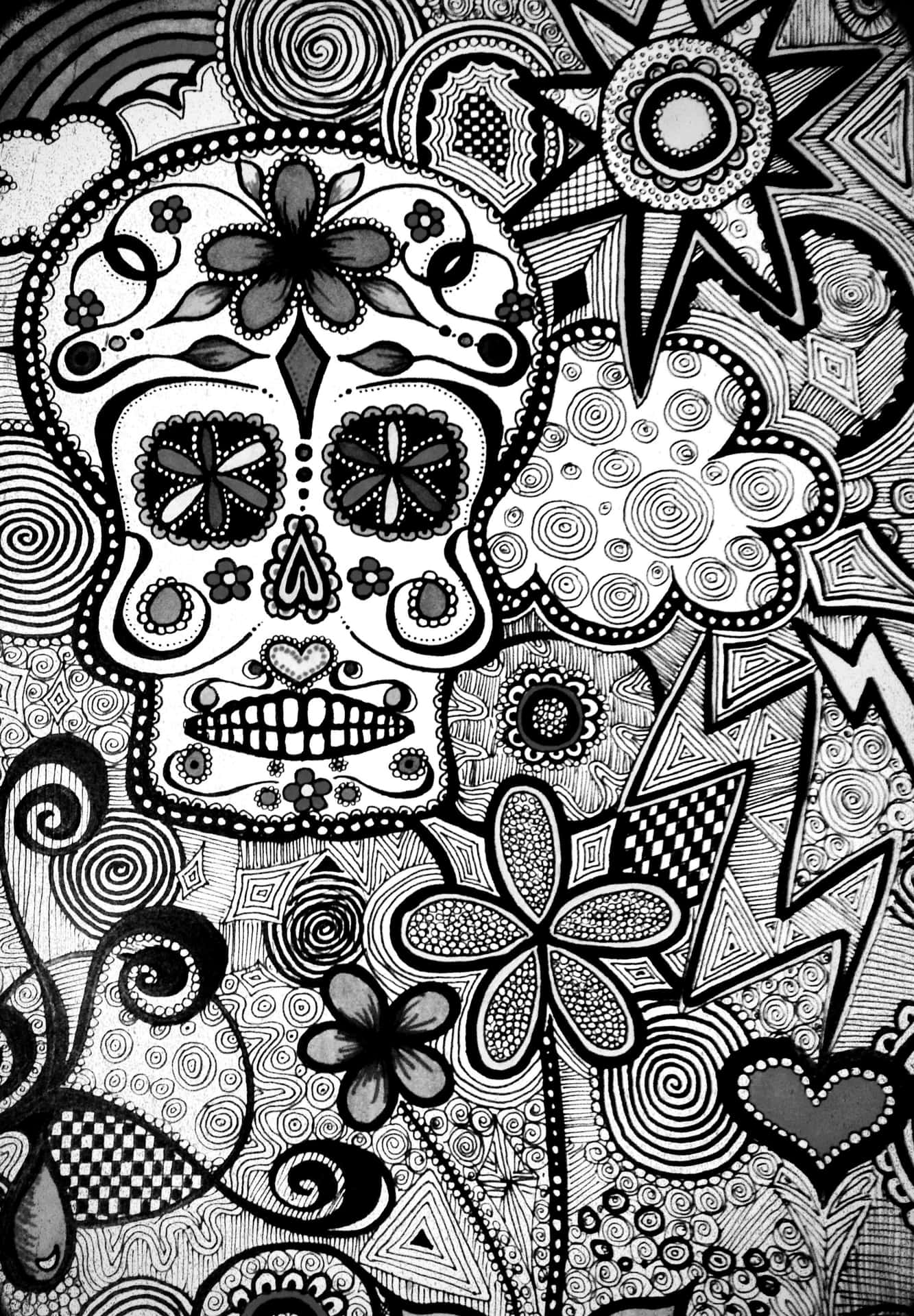 Celebrate Your Individuality With Sugar Skull Phone! Background
