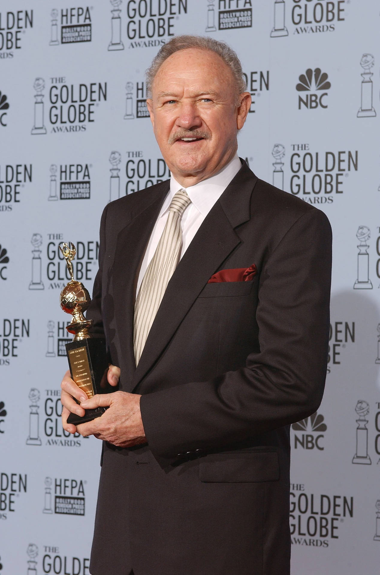 Celebrated Actor Gene Hackman Holding Prestigious Award Background