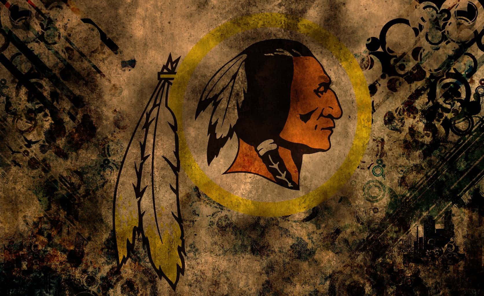 Celebrating A Victory With The Washington Redskins Background