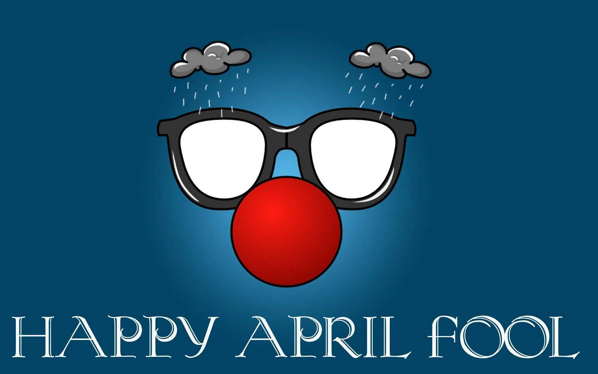 Celebrating April Fools' Day In Vibrant Blue Art Background