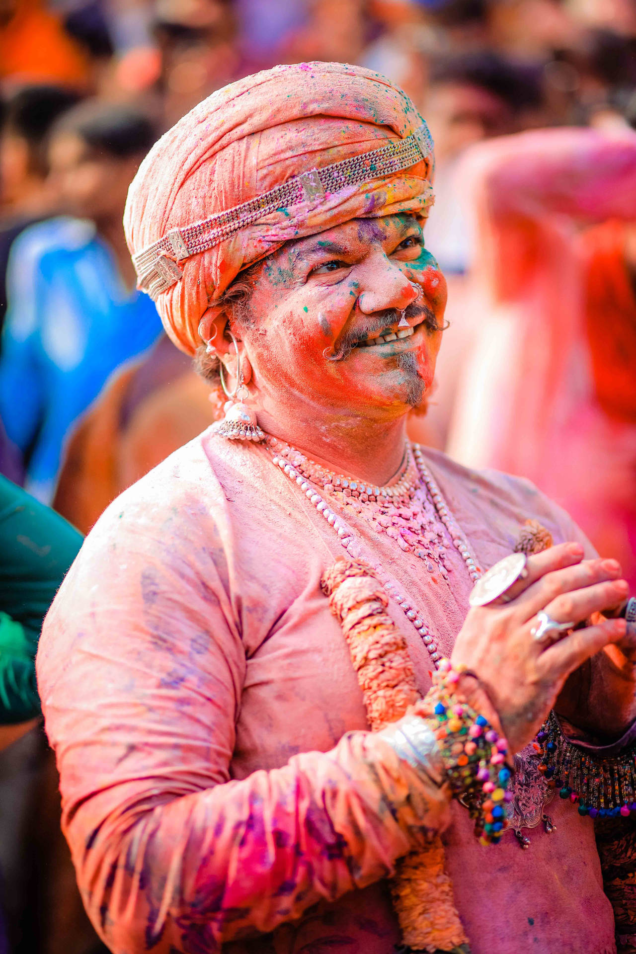 Celebrating Colors - Traditional Holi Festivities In India Background