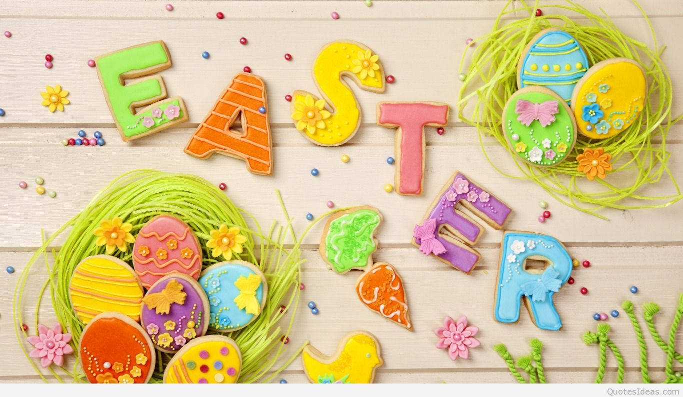 Celebrating Easter Sunday With Delicious Cookies Background