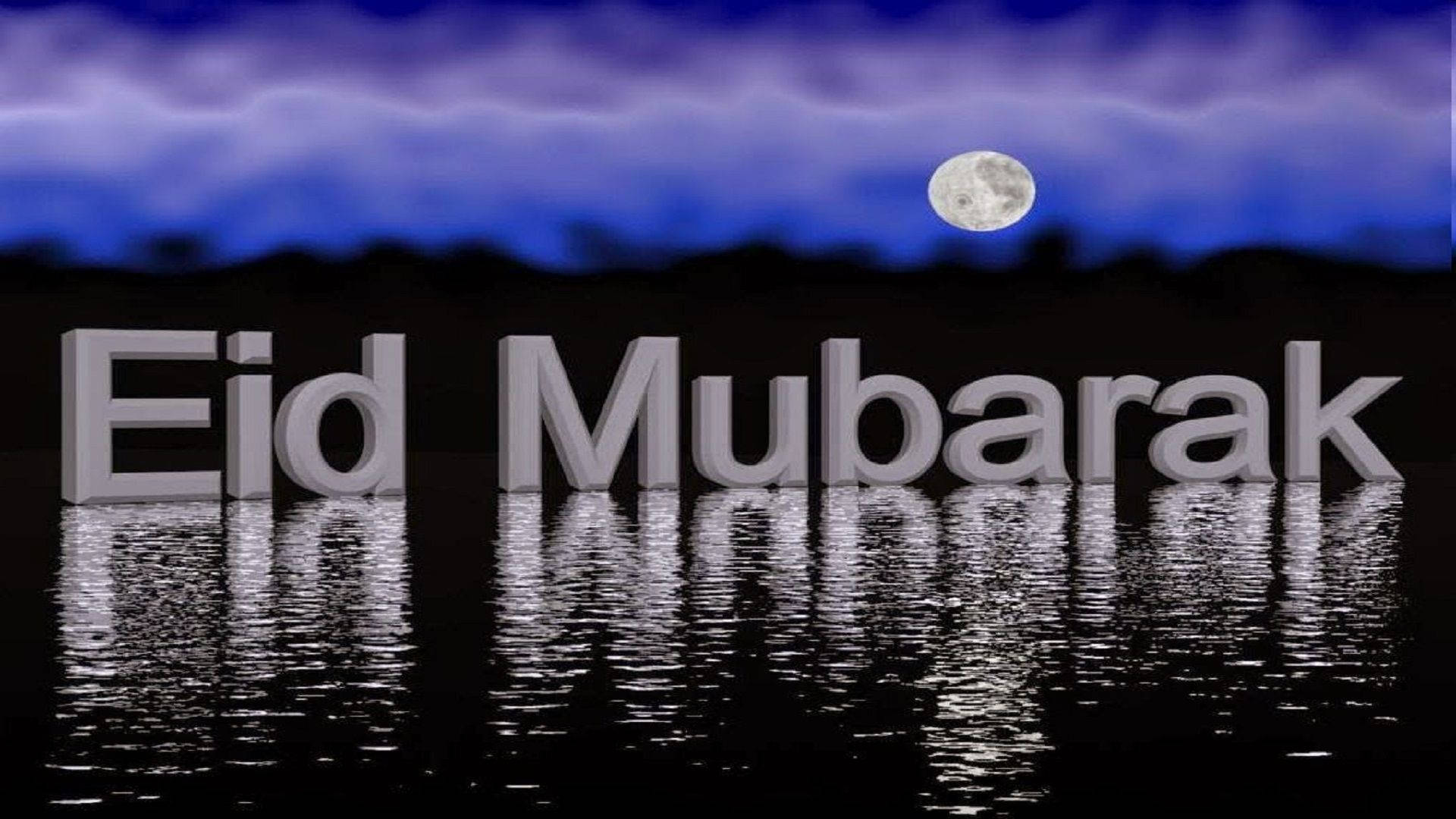 Celebrating Eid Mubarak Under The Moonlight Background