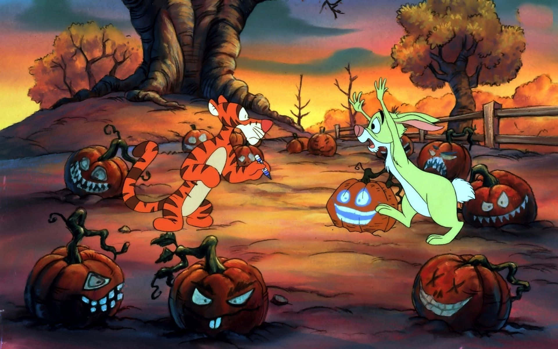 Celebrating Halloween In The Hundred Acre Wood With Winnie The Pooh Background