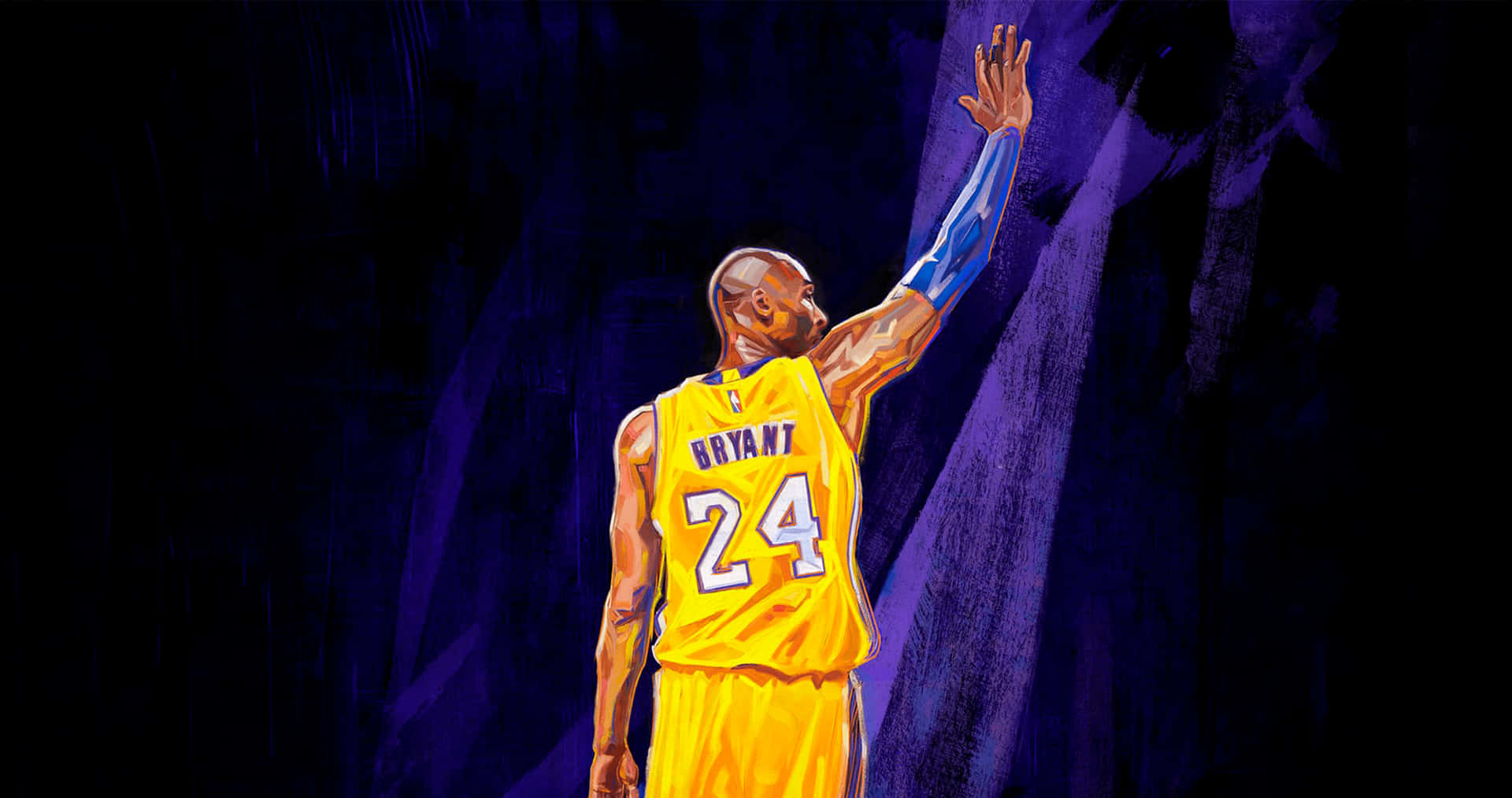 Celebrating His 5 Championship Rings, Kobe Bryant Stands As A Basketball Legend Background