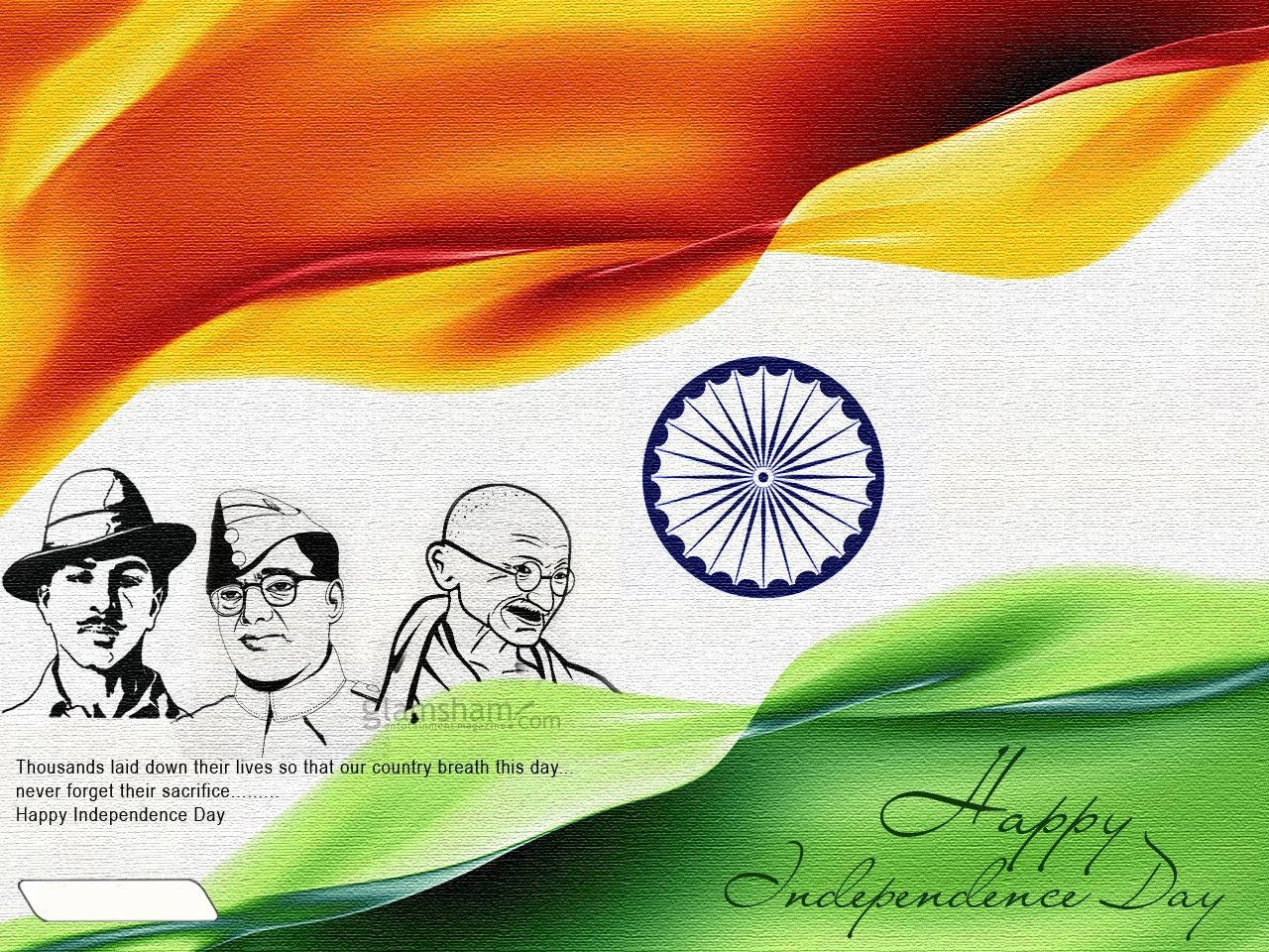 Celebrating Indian Independence Day With Respects To Netaji Bose Background