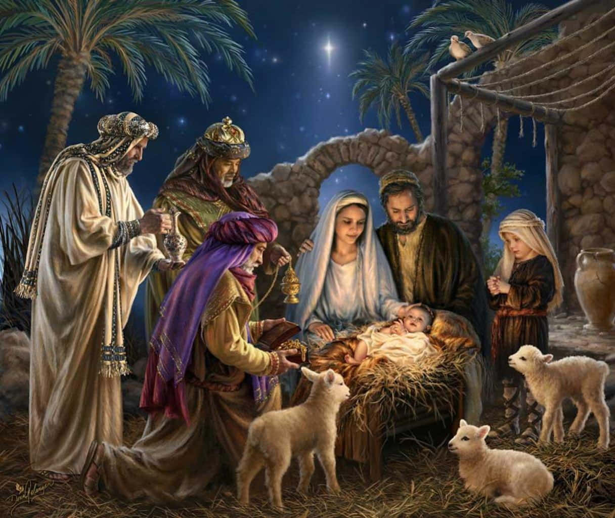 Celebrating Jesus' Birth At Christmas Background
