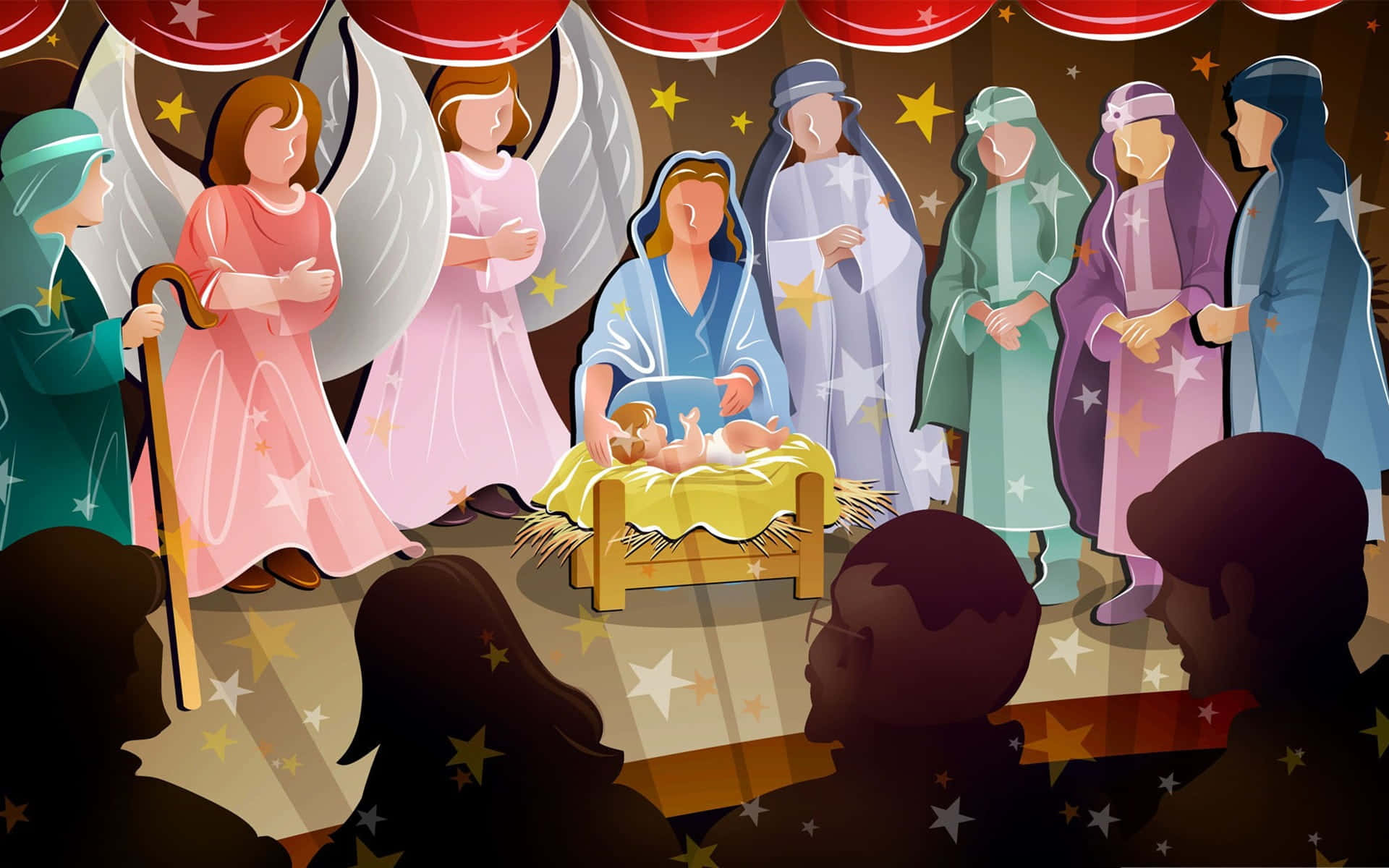 Celebrating Jesus' Birth On Christmas Background