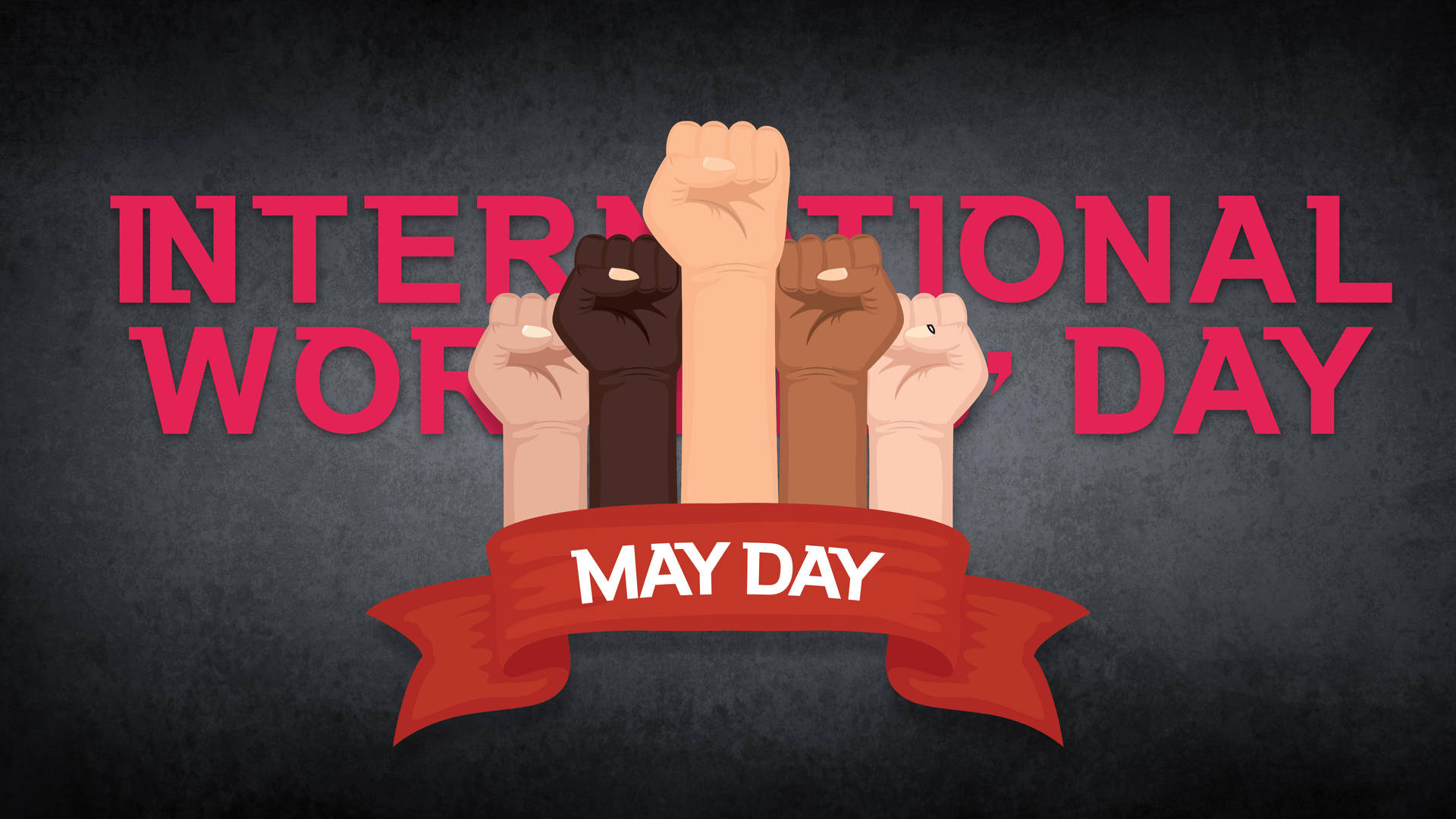 Celebrating May Day On A Gray Background