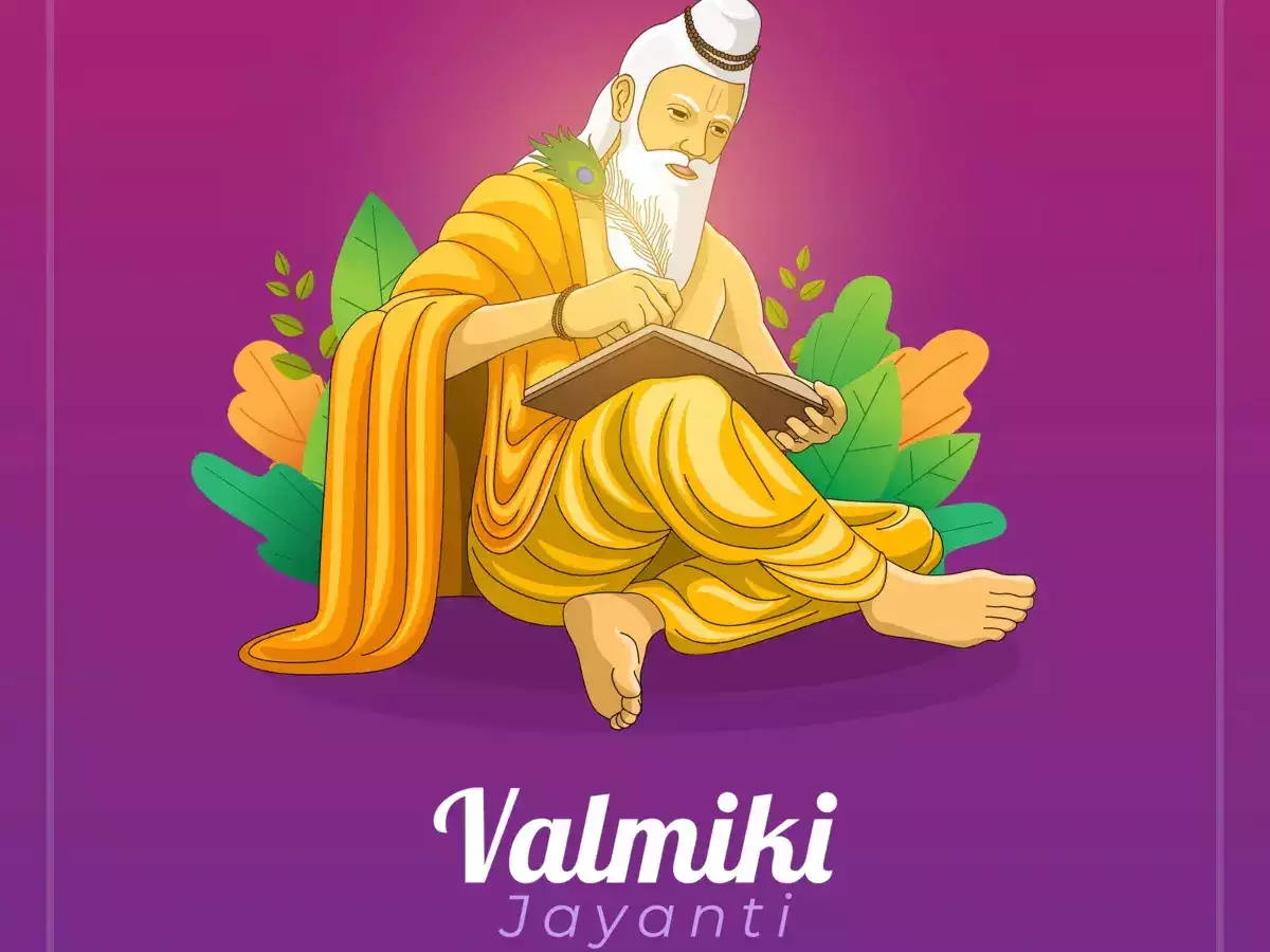 Celebrating Poet Valmiki Jayanti With A Vibrant Purple Backdrop Background
