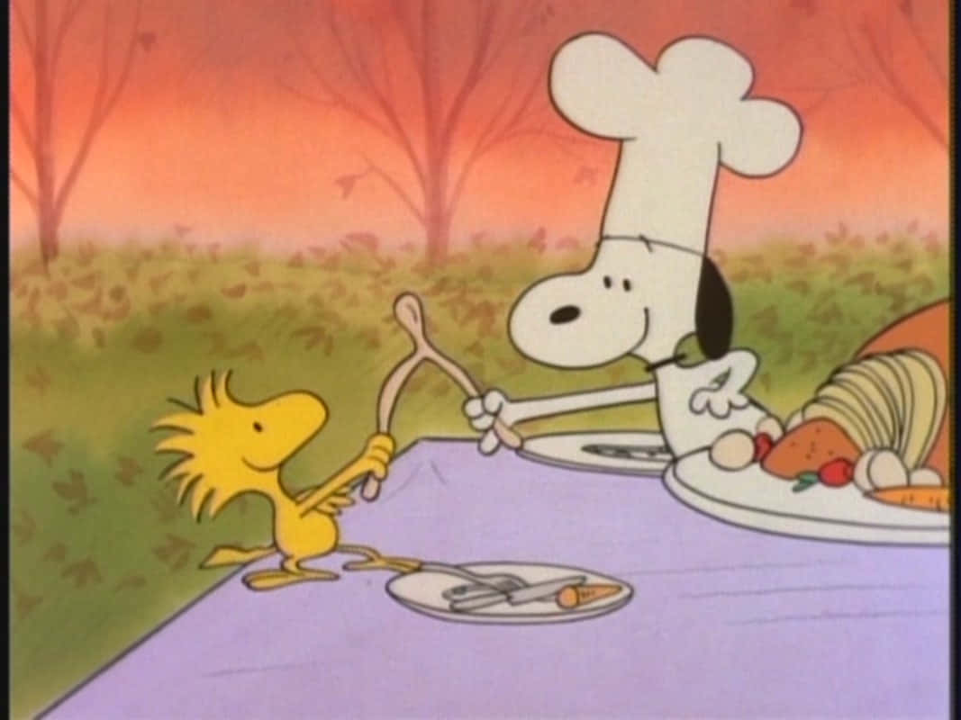 Celebrating Thanksgiving With Snoopy Background