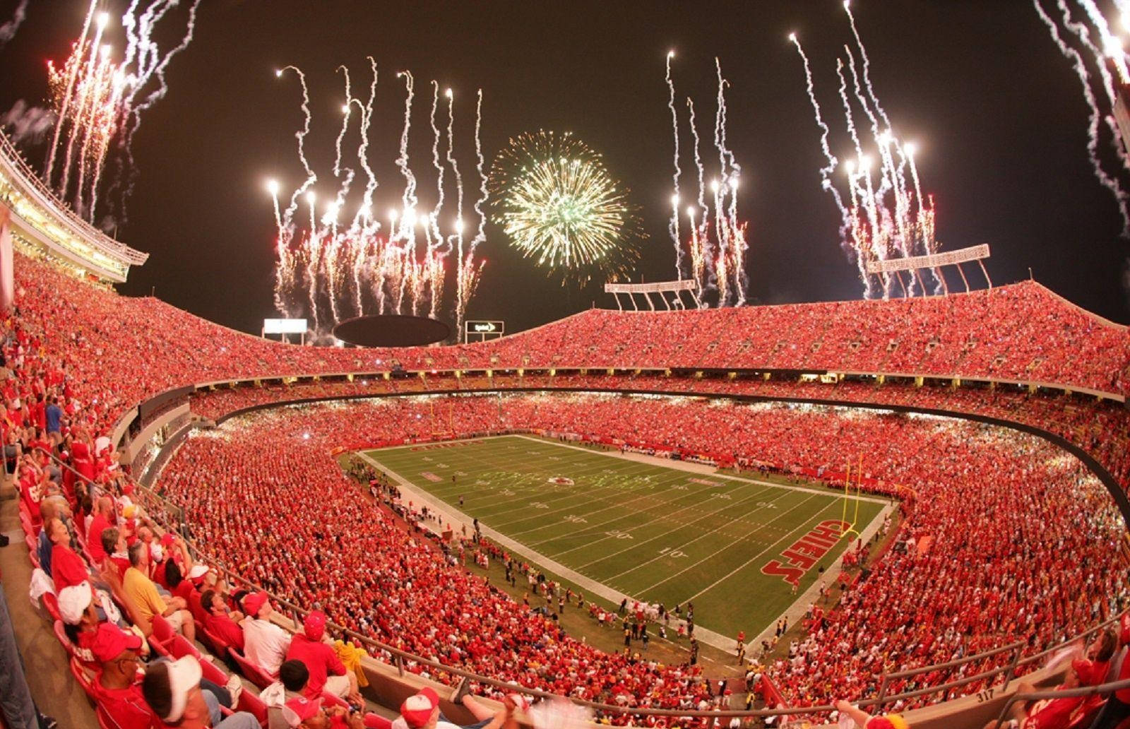 Celebrating The Chiefs At Arrowhead Stadium Background