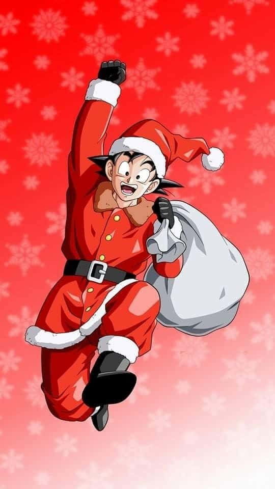 Celebrating The Holidays With Christmas Anime Boys Background