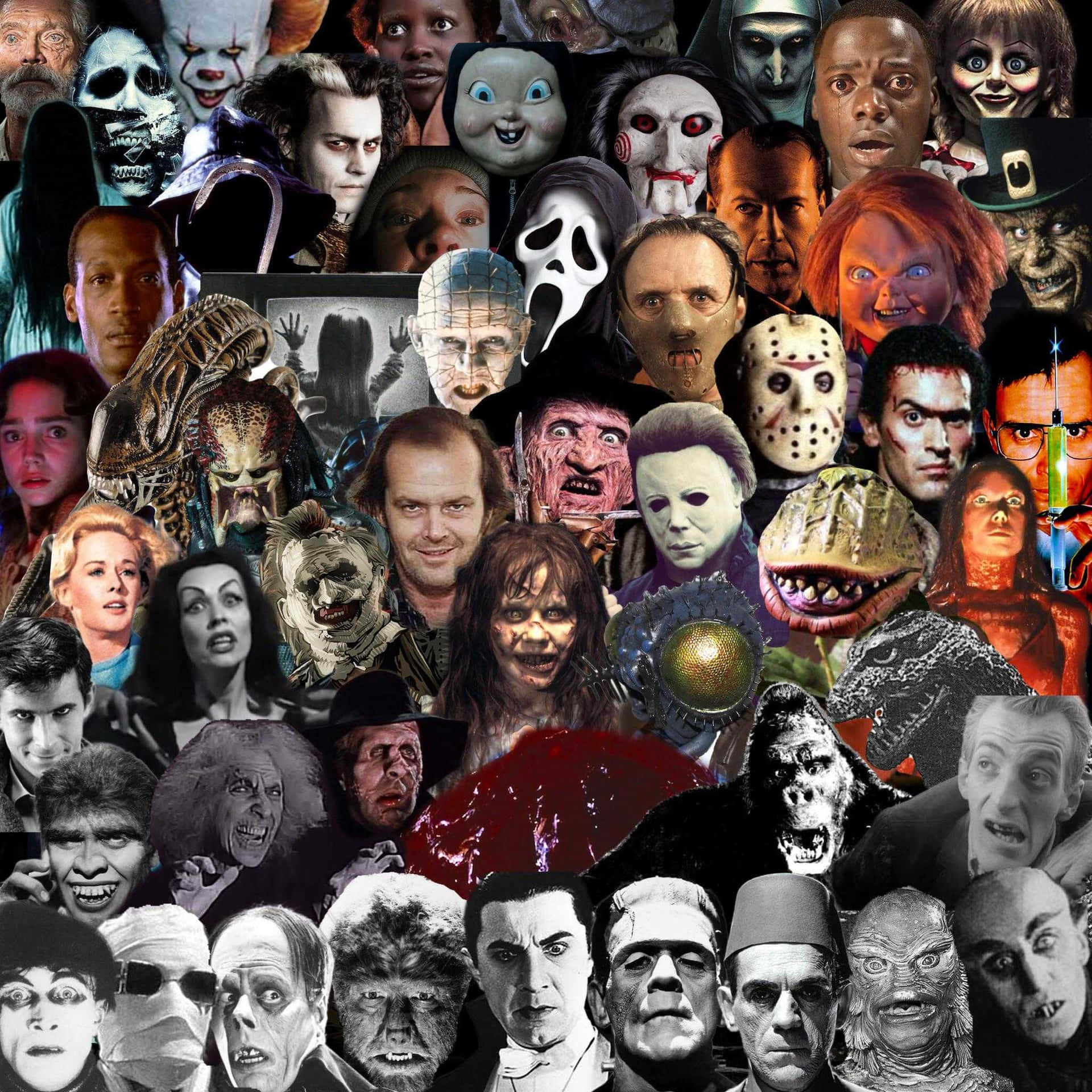 Celebrating The Scariest Horror Movie Icons Background