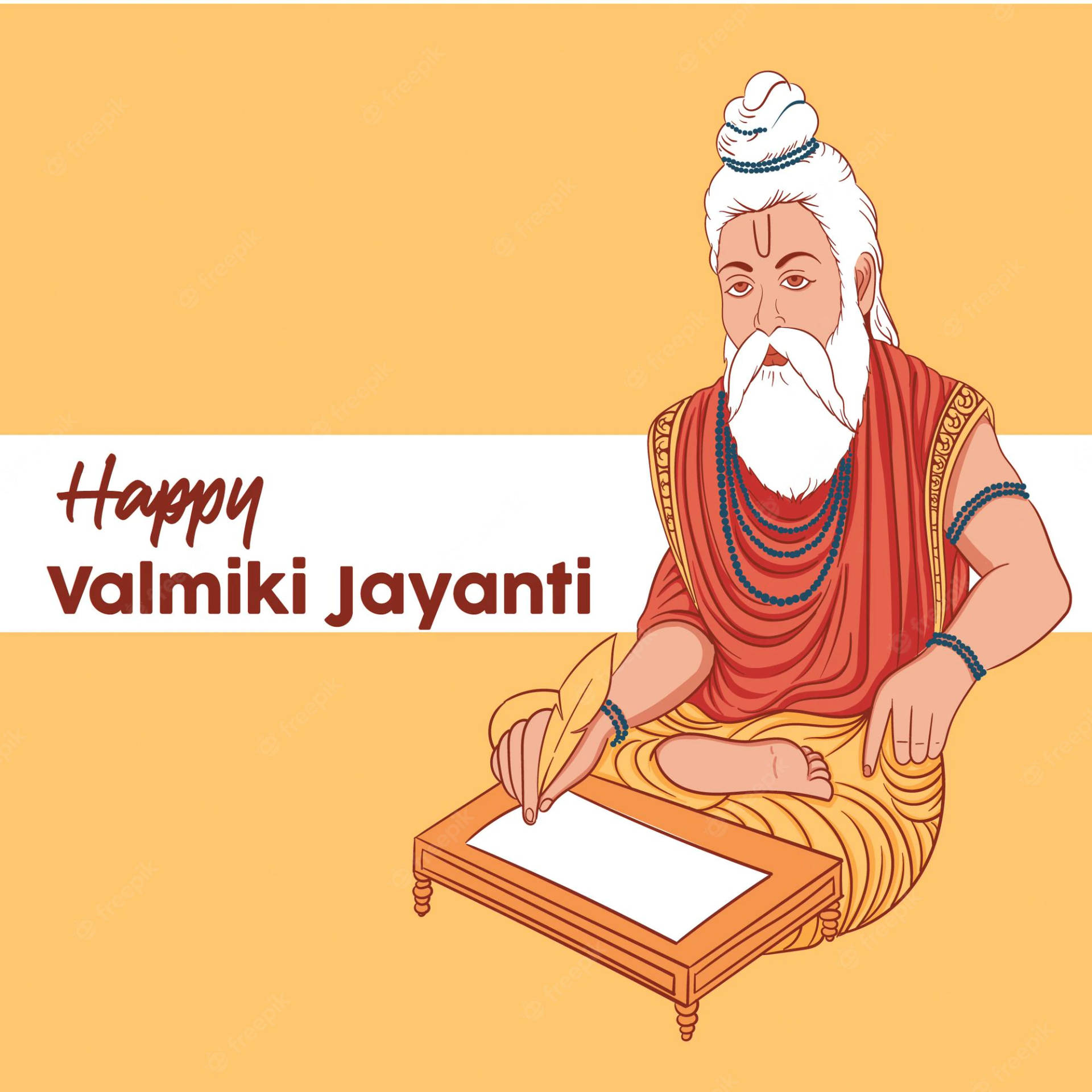 Celebrating Valmiki Jayanti With Traditional Style Background
