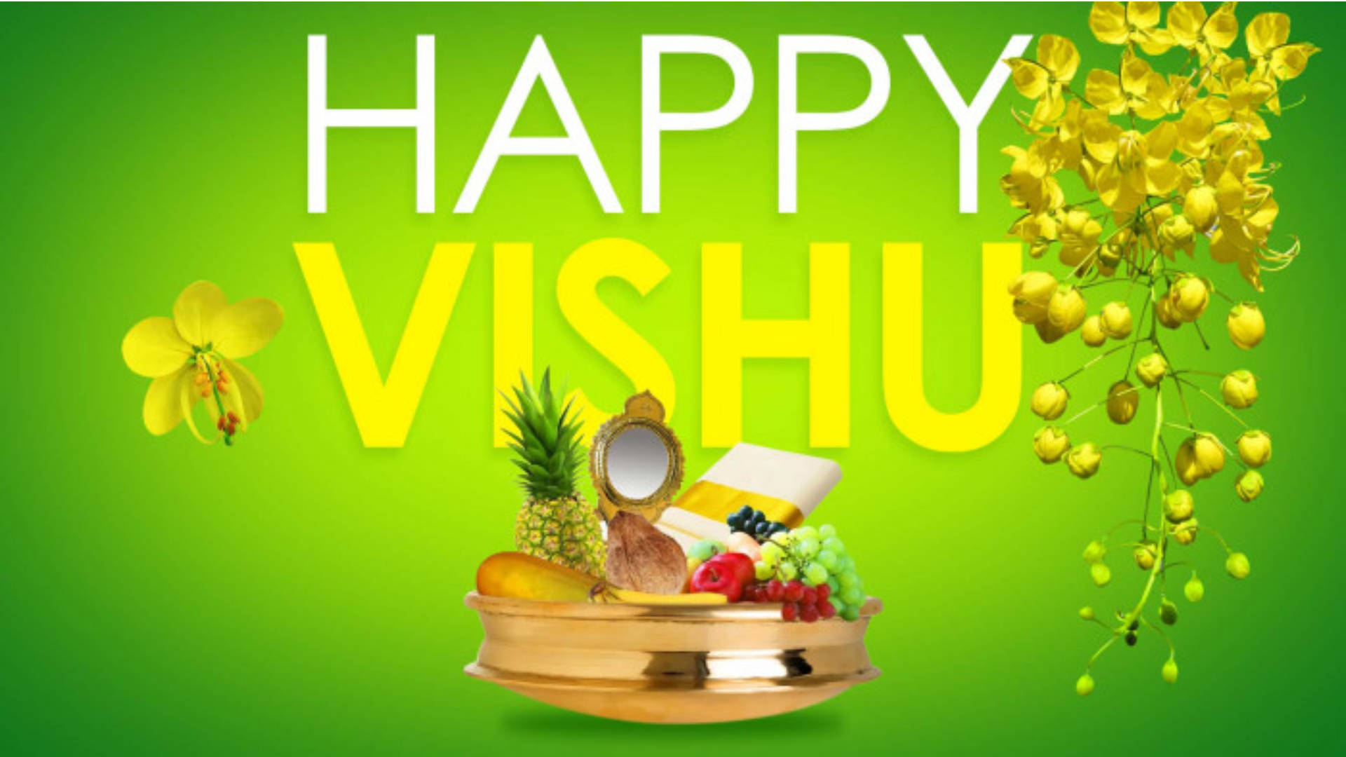 Celebration Greeting Card For A Happy Vishu Background