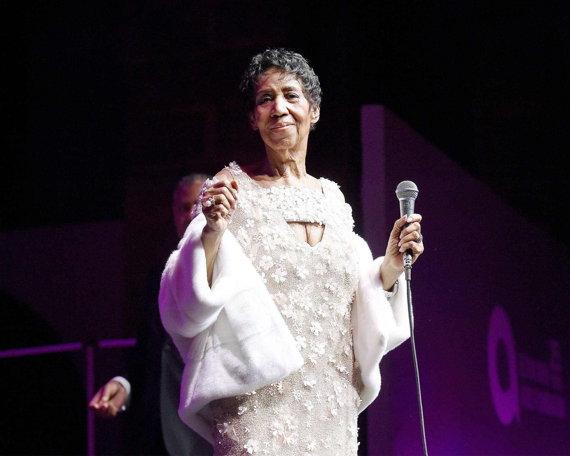 Celebrity Legend And Singer Aretha Franklin On Stage