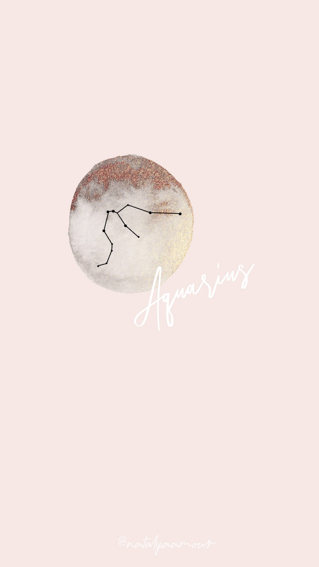 Celestial Aquarius Symbol - Minimalist Art Background