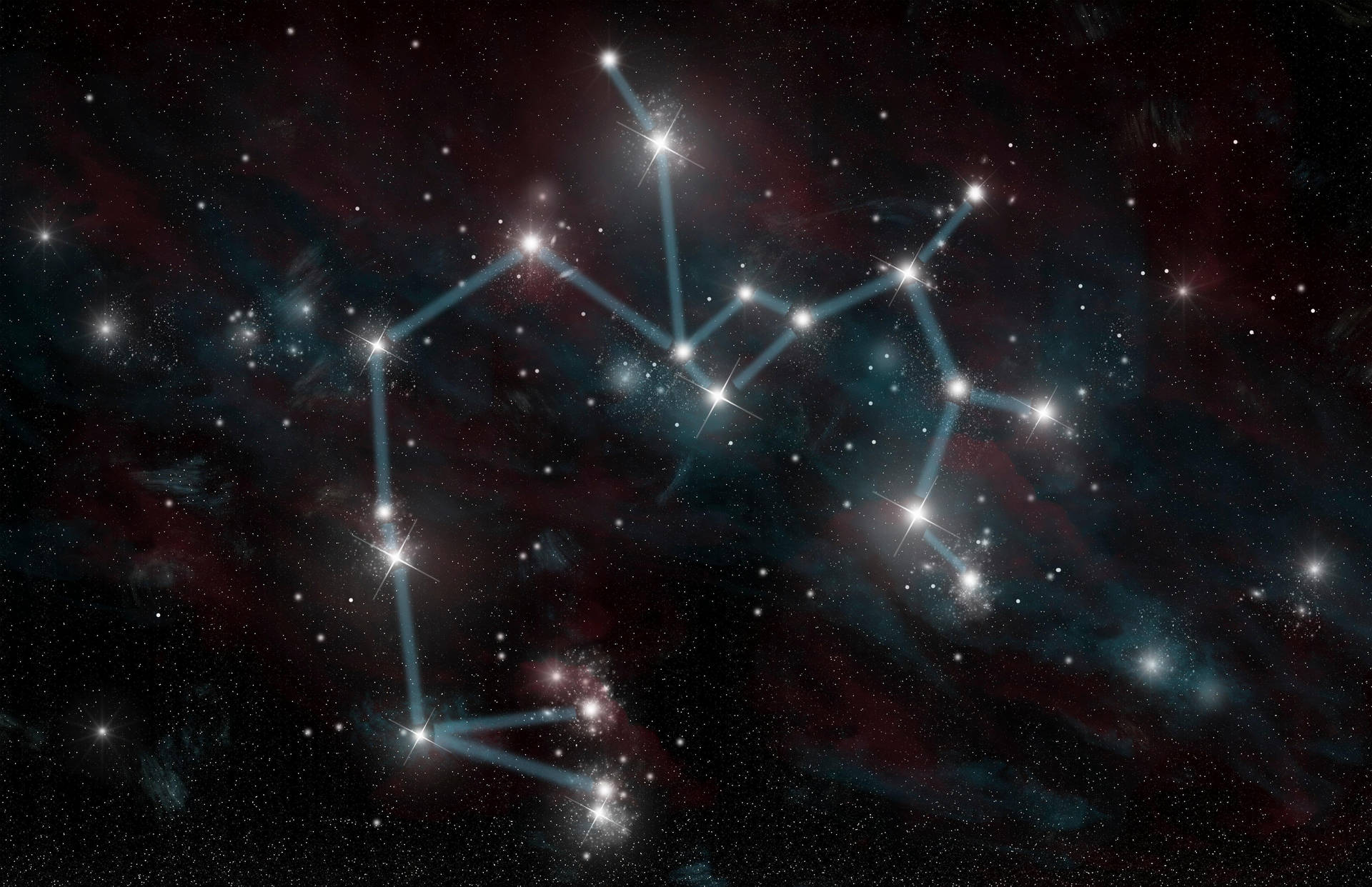 Celestial Sagittarius Symbol Against Starry Sky Background