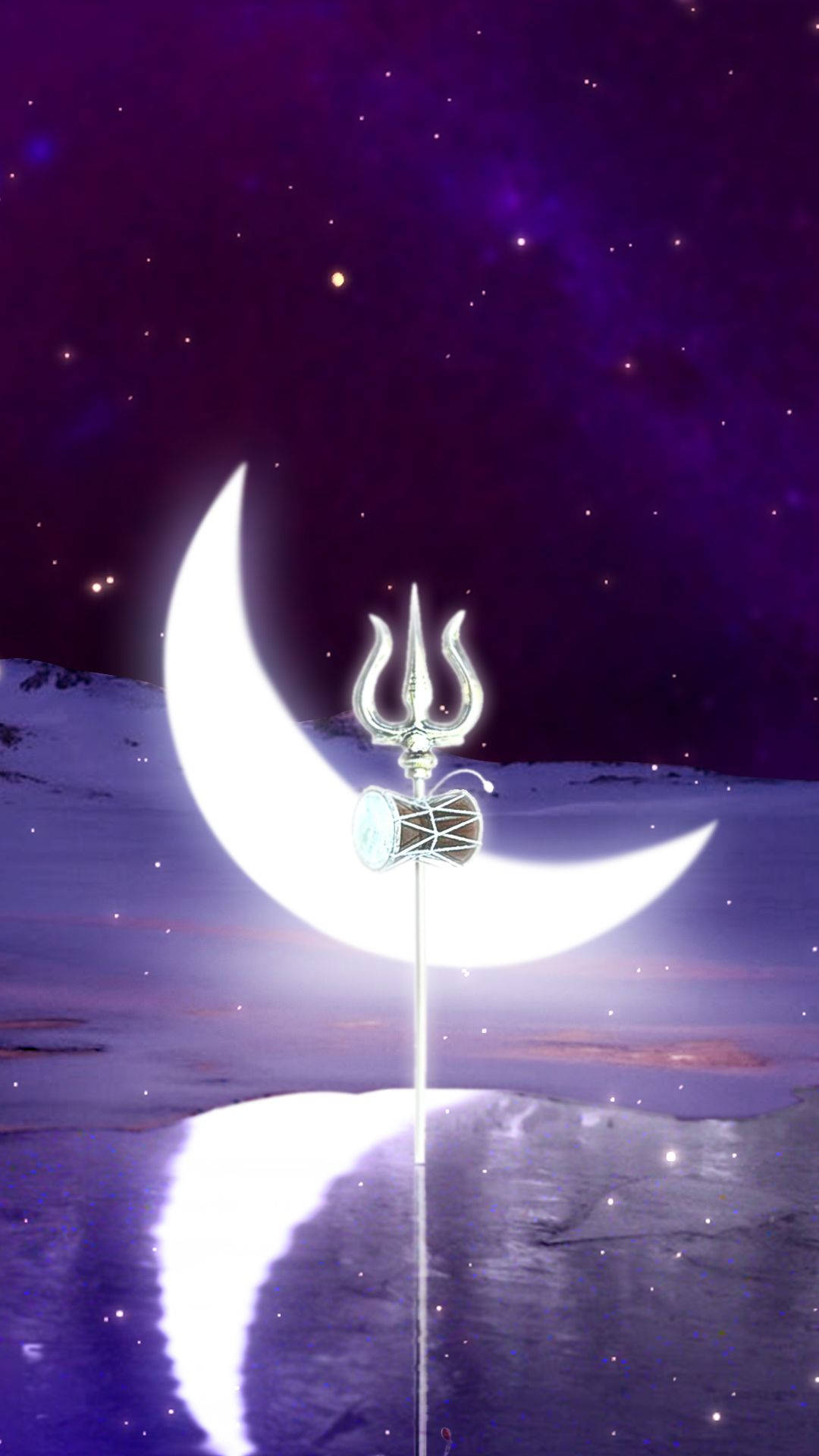 Celestial Trishul Digital Art Background