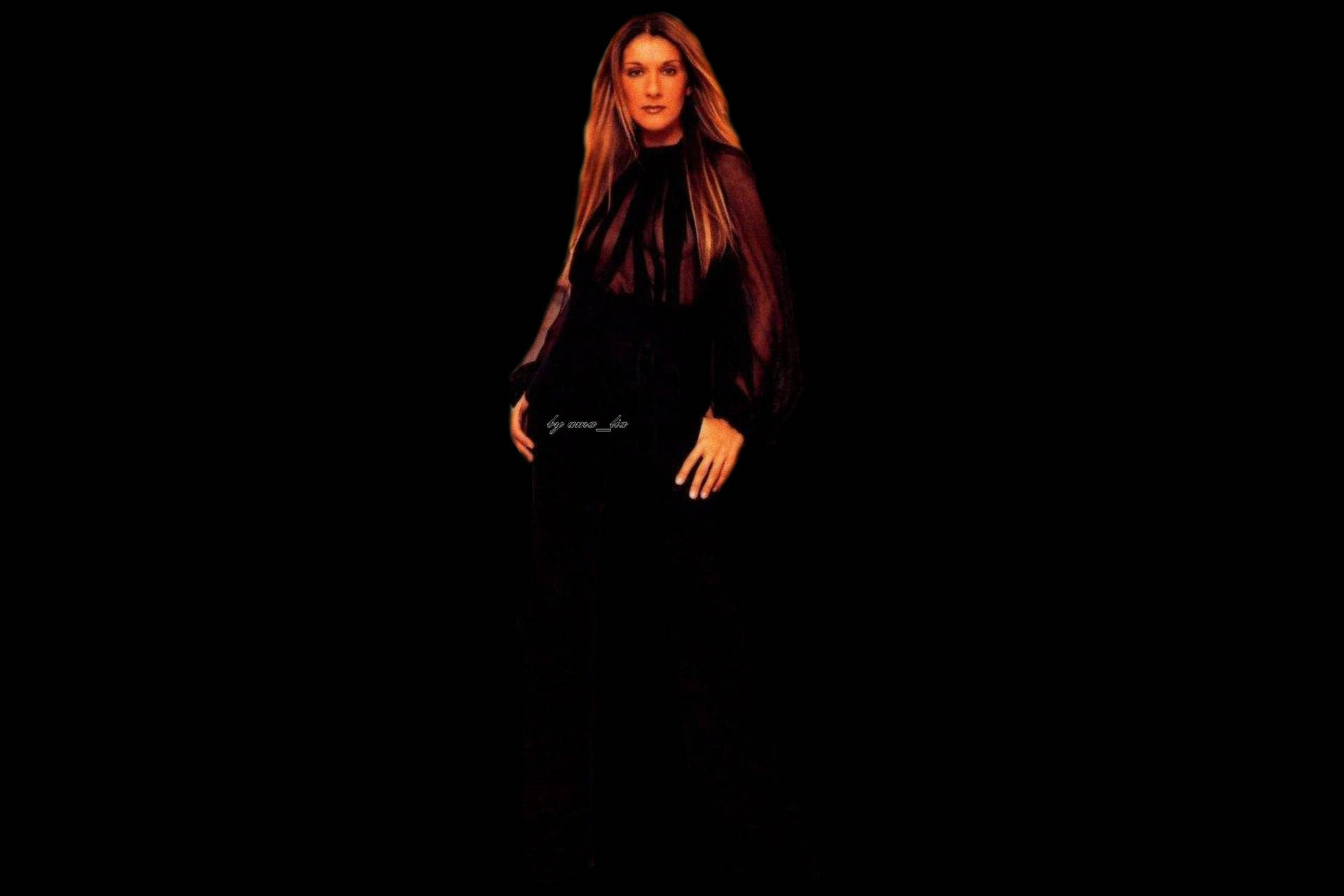 Celine Dion In The Dark Background