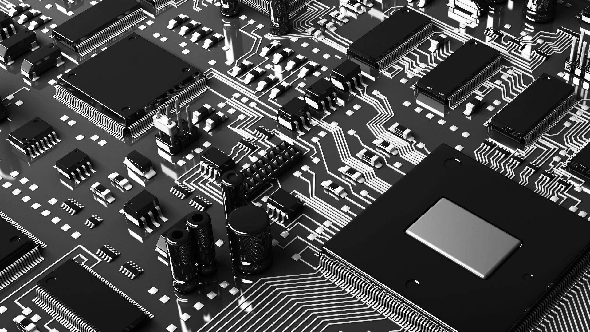 Cellphone Motherboard Grayscale Background
