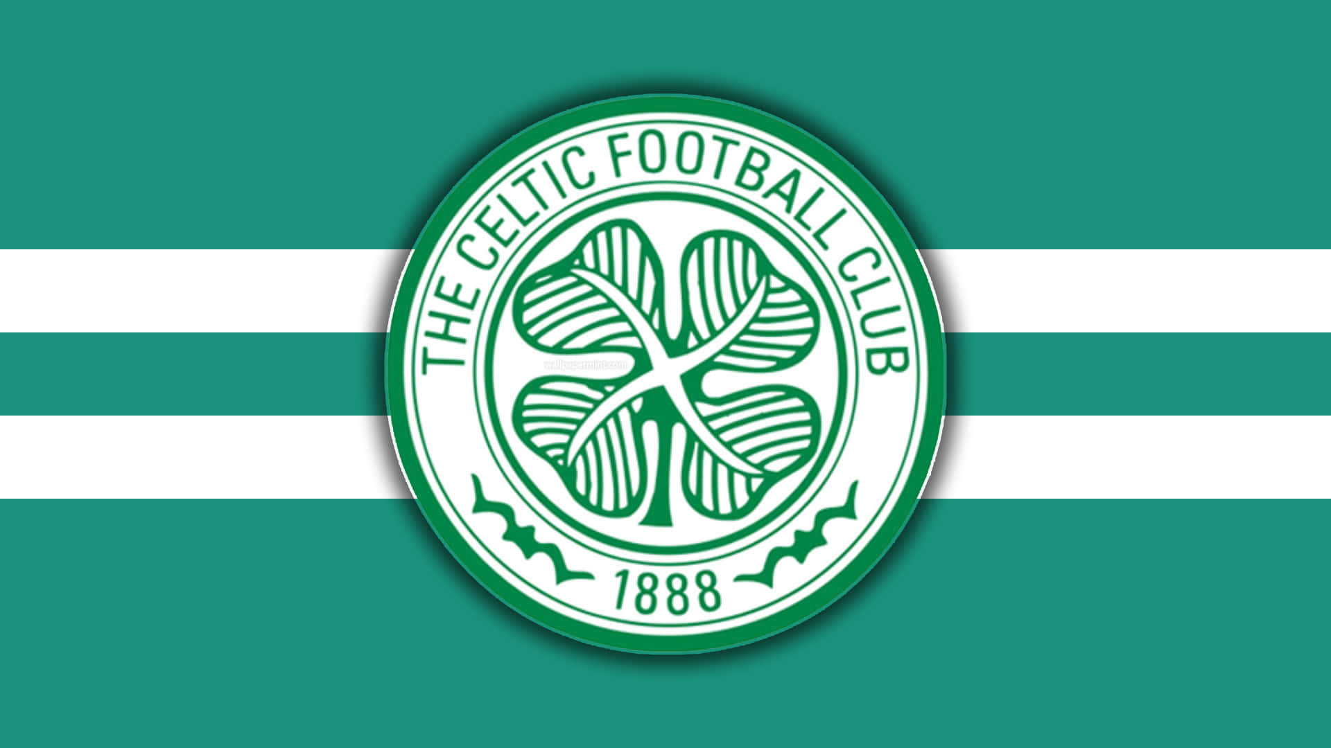 Celtic Fc Logo On A Green And White Background Background