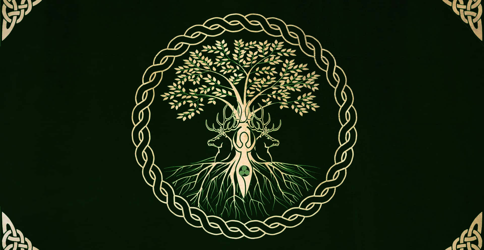 Celtic Irish Druid Tree Background