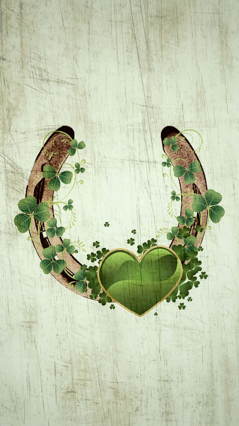 Celtic Irish Horseshoe With A Heart Background