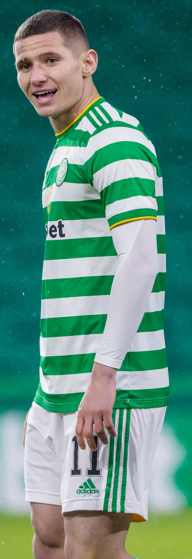 Celtic Player Patryk Klimala Portrait Background