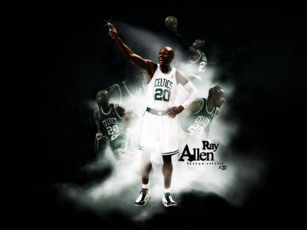 Celtics Ray Allen Waving His Hand