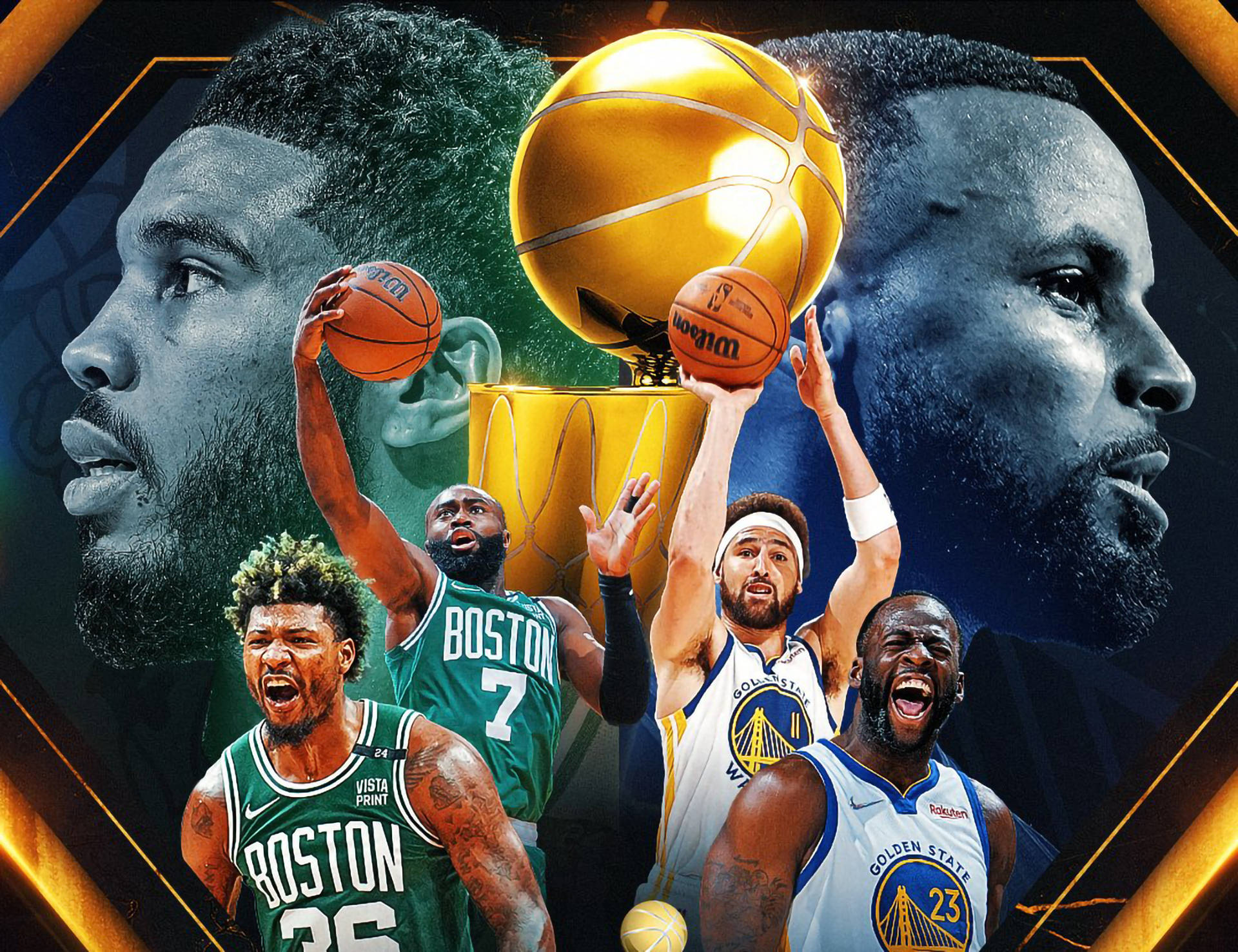 Celtics Versus Warriors Nba Desktop Background
