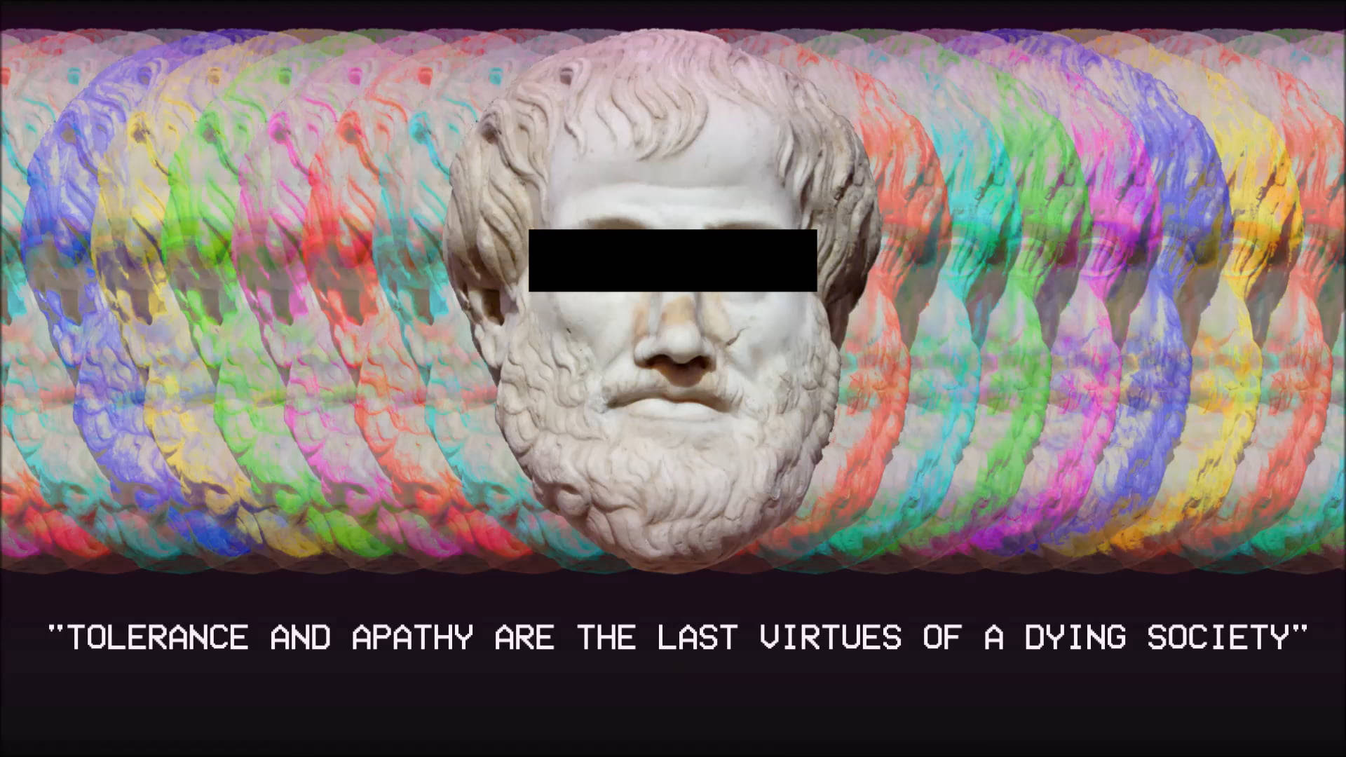 Censored Aristotle Bust Vaporwave Desktop Background