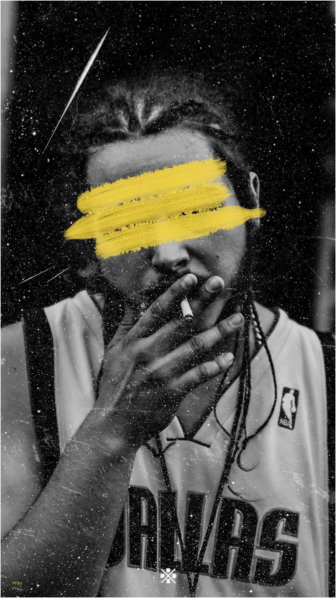 Censored Rapper Smoking Portrait Background