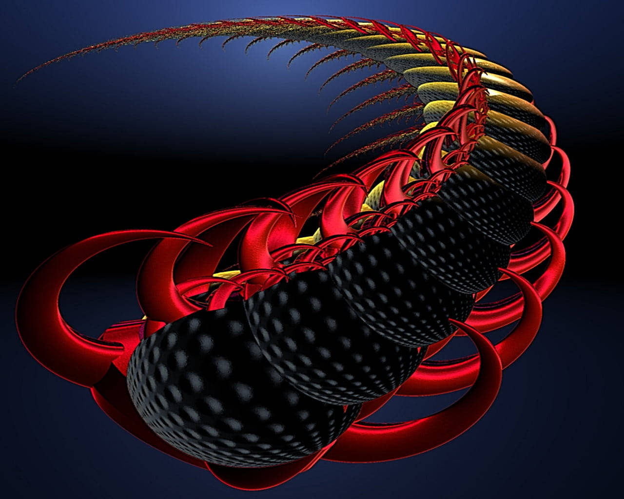 Centipede Black And Red Digital Art Background