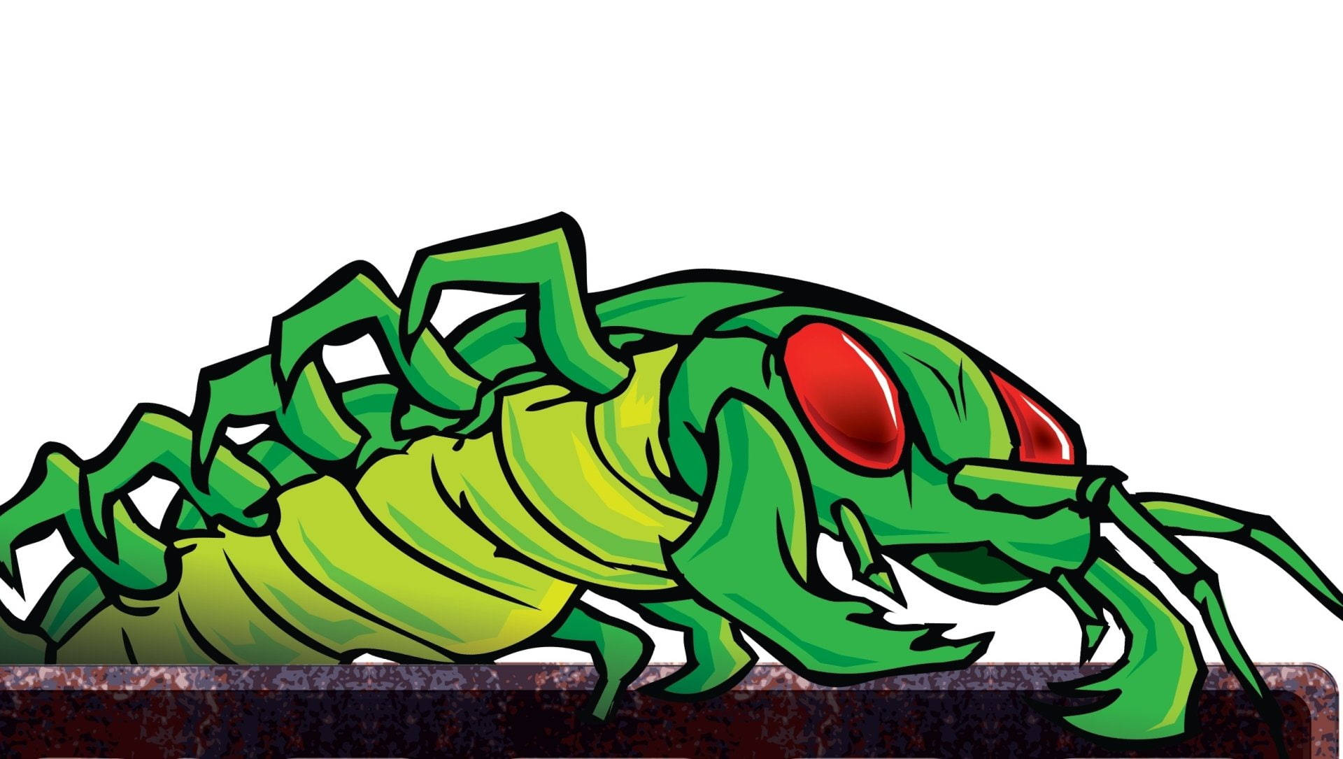 Centipede Cartoon Drawing Green Background