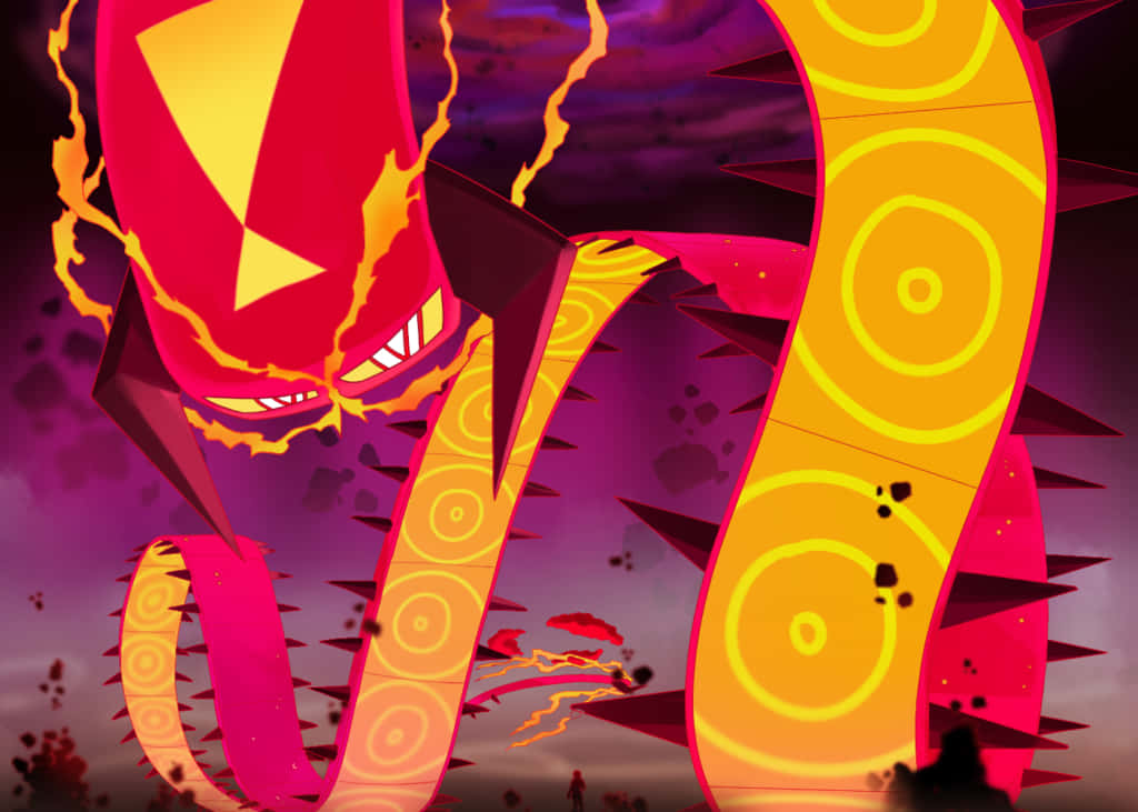 Centiskorch Inside Purple Cave Background