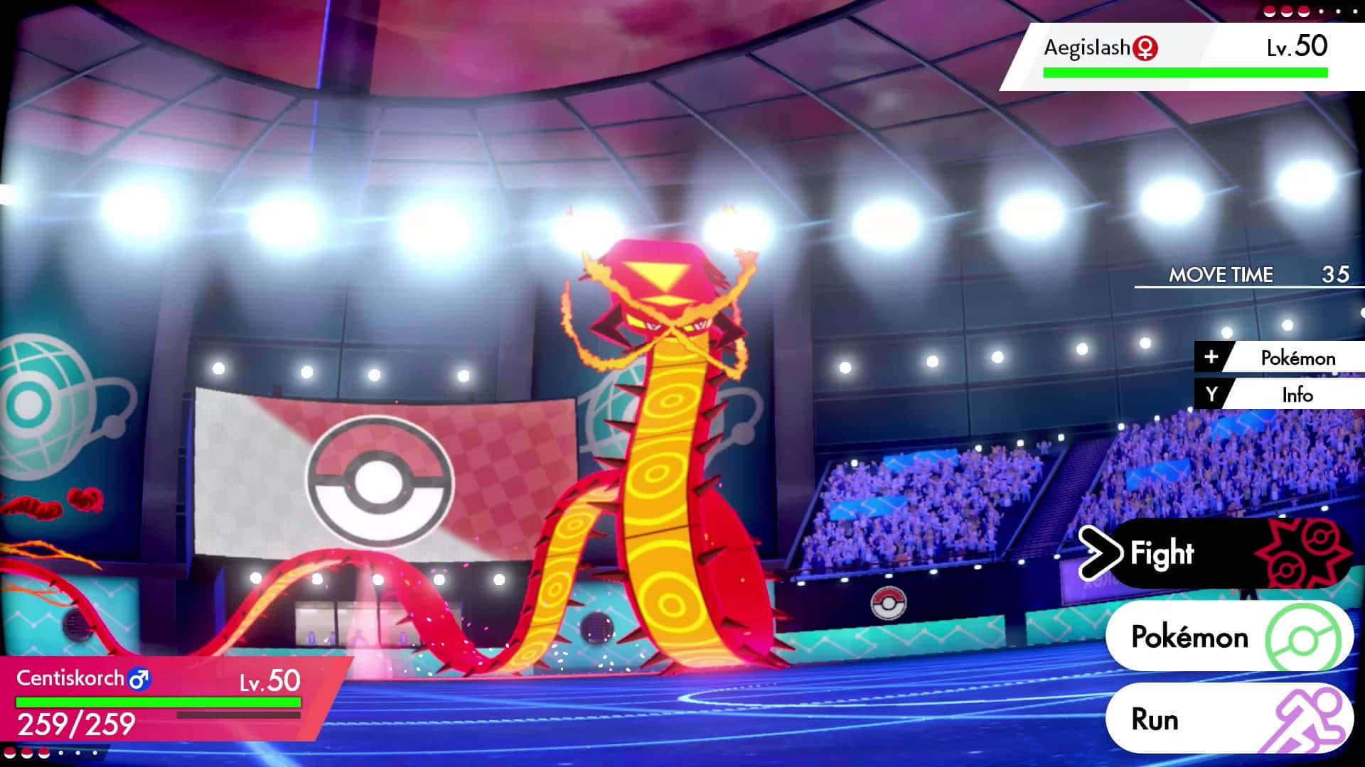 Centiskorch On Pokémon Arena Background