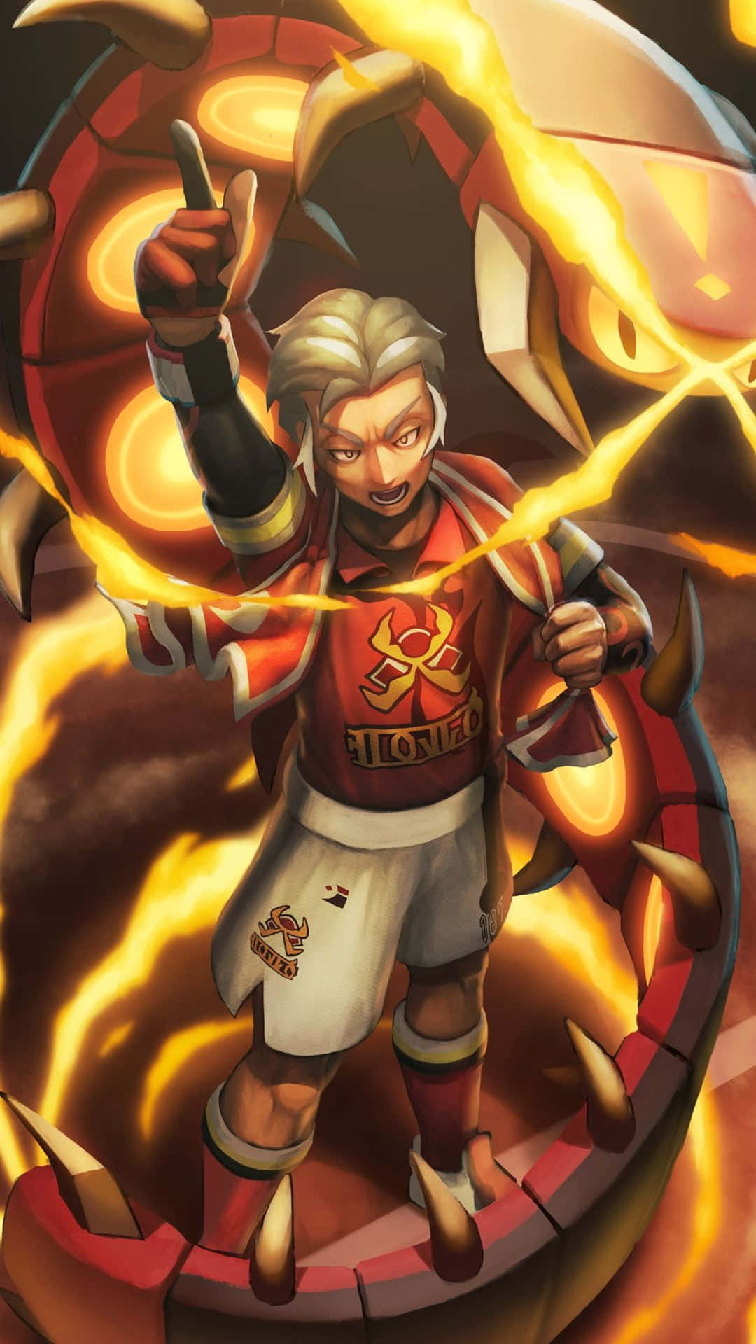 Centiskorch With Kabu Pointing Up Background