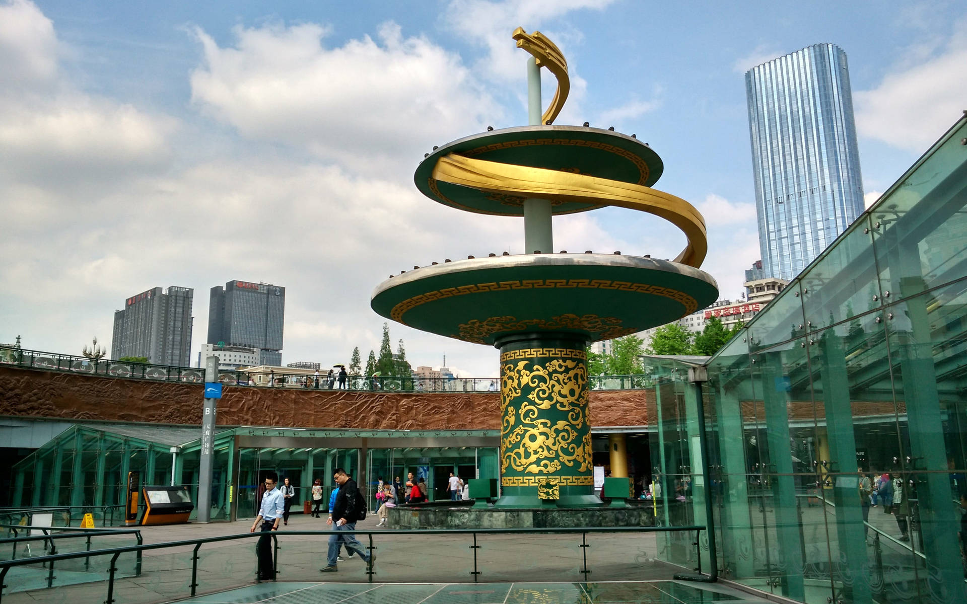 Central Chengdu Tianfu Square Background