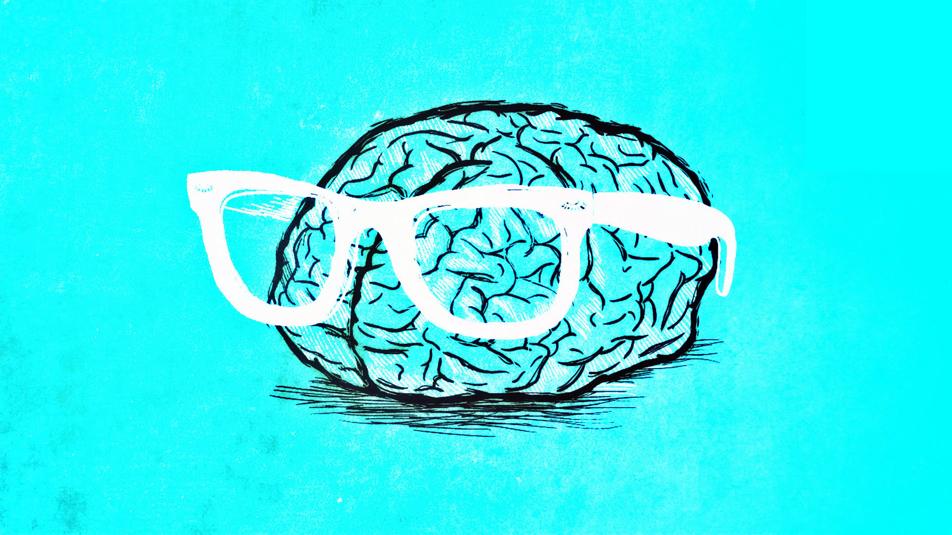 Cerebral Cortex Wearing A Pair Of Glasses Background