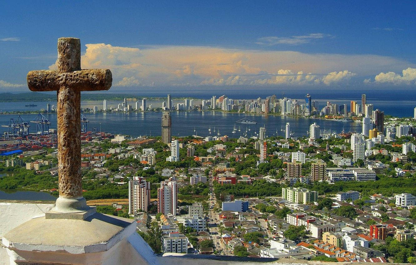 Cerro De La Popa In Cartagena Background