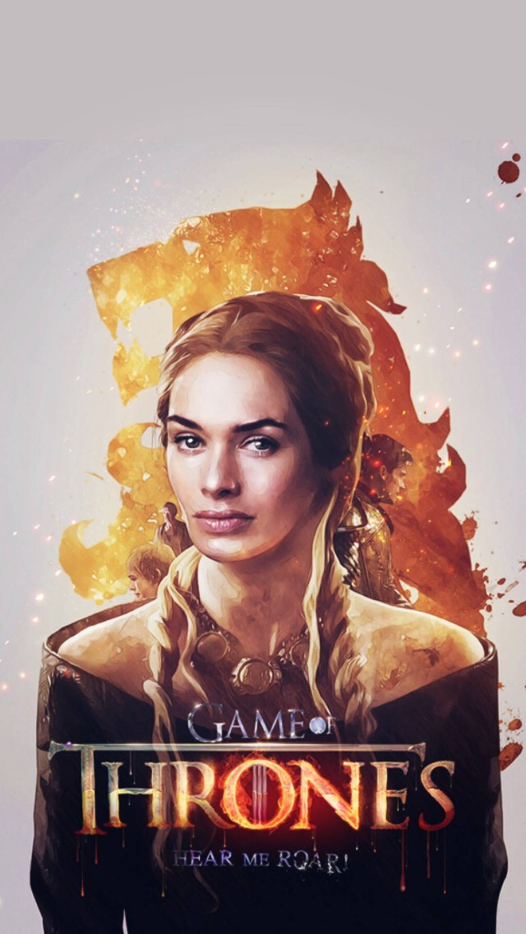 Cersei Lannister Fiery Art Background